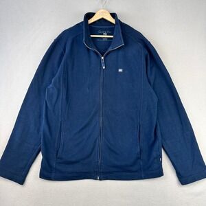 Quiksilver Sweatshirt Jacket Men XL Navy Blue Full-Zip Mock Neck Surf Skater Y2K